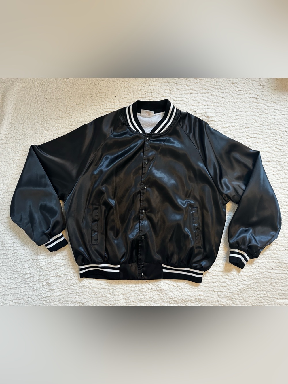 Vintage Satin-Finish Bomber Jacket Made in USA - XL #C0034
